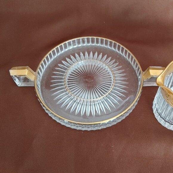 Rare Vintage Elegant Gold and Clear Glass Coffee Set - Picture 5 of 7